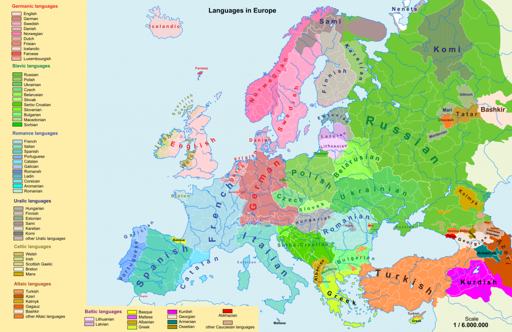 Linguistic Maps Of Europe Languages Of Europe