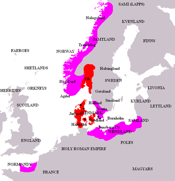 Map depicting the territorial extent of Harald Bluetooth's kingdom. Image source: www.wideurbanworld.blogspot